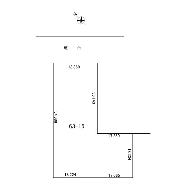 網走市呼人63番15土地の土地図