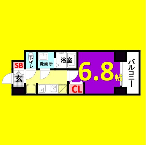 プレサンス名古屋幅下ファビュラス　名古屋市賃貸　仲介手数料無料の間取り
