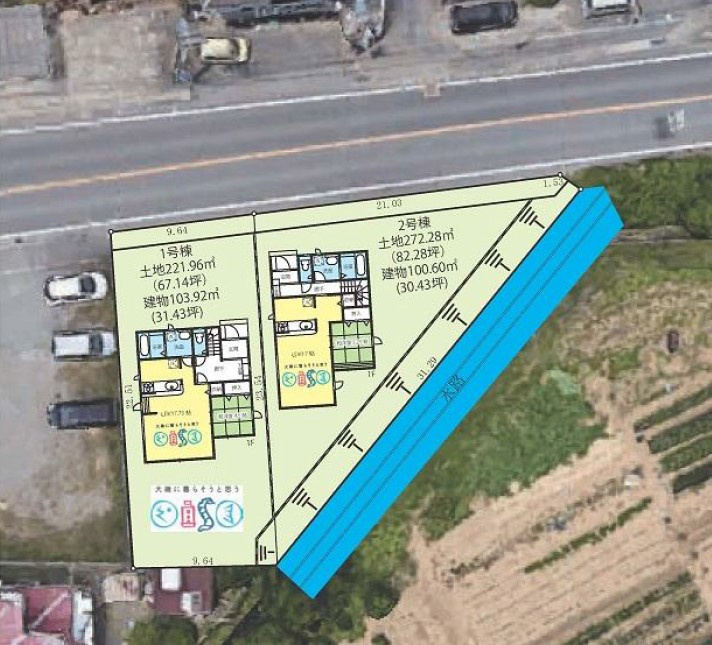 平塚市南金目　全2棟　2号棟の土地図