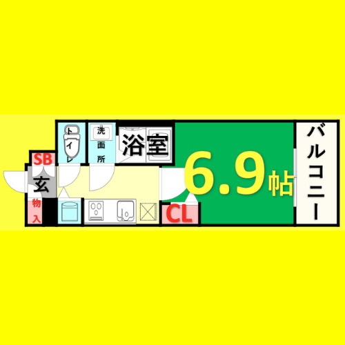 プレサンス金山コネクト　名古屋市賃貸　仲介手数料無料の間取り