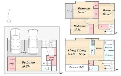 佐伯区三筋二丁目　№35481の間取り|４ＬＤＫ
