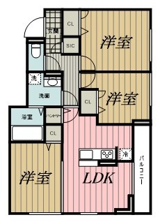 D-ROOM都賀２丁目ⅡーA棟の間取り