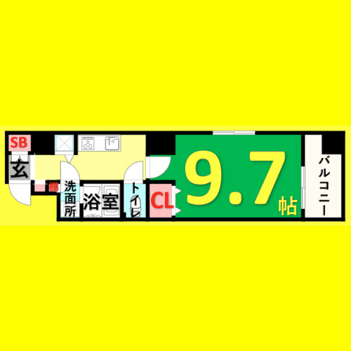 プロシード千代田　名古屋市賃貸　仲介手数料無料の間取り