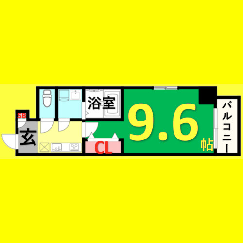 メイクス上前津Ⅱ　名古屋市賃貸　仲介手数料無料の間取り