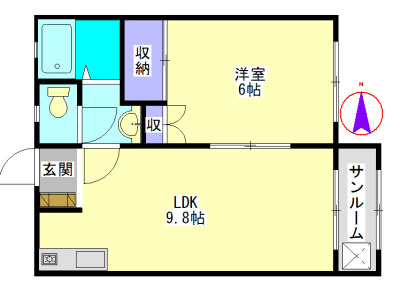 都城市姫城町の一棟アパートの間取り