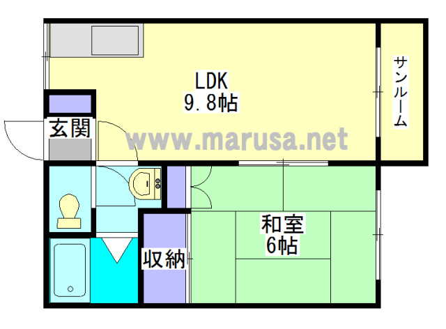 都城市姫城町の一棟アパートの間取り