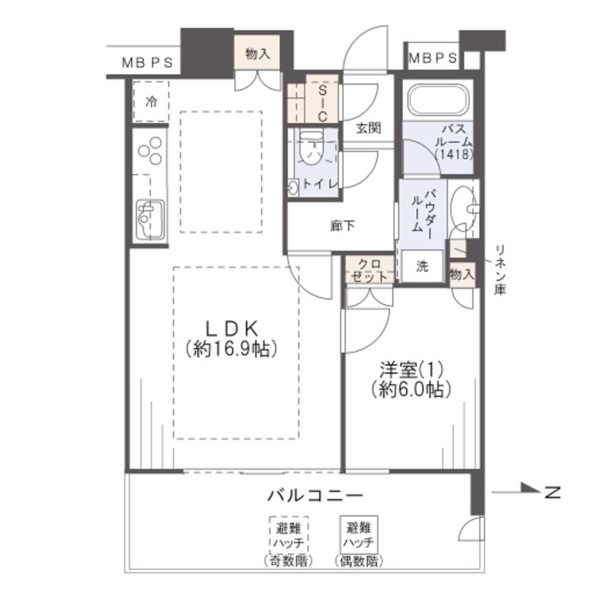 【居間・リビング】 | 【リビングダイニング】約16.9帖のLDK！床暖房&天井カセット型エアコン付きで一年中快適です！