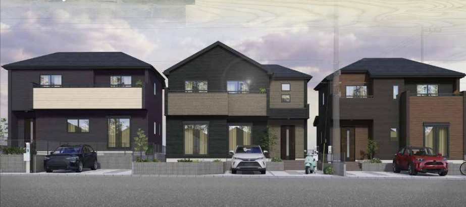 GRAFARE あきる野市草花4期 新築分譲住宅 1号棟（全6棟）の外観パース|イメージです