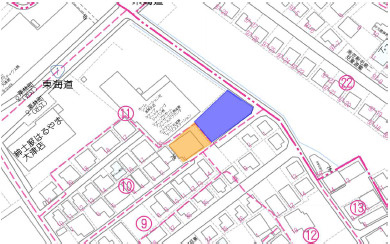 大津市栗林町の事業用地の区画図