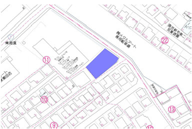 大津市栗林町の事業用地の区画図