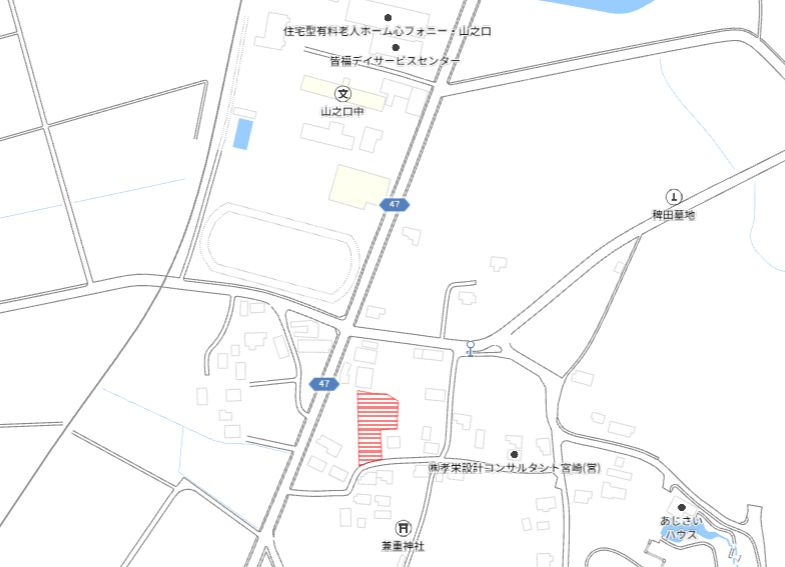 都城市山之口町花木の売地の土地図