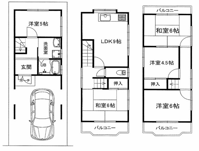 出屋敷元町2丁目（左側）　中古一戸建ての間取り|間取り図はいかがですか？ご希望を叶える間取りですか？リビングの広さは？水回りの位置は？カウンターキッチン？など色々な情報が集約されています。弊社ではリフォームなどのご相談も承っております。