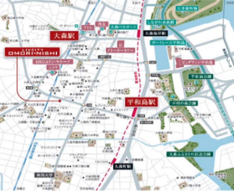 リヴシティ大森西の地図