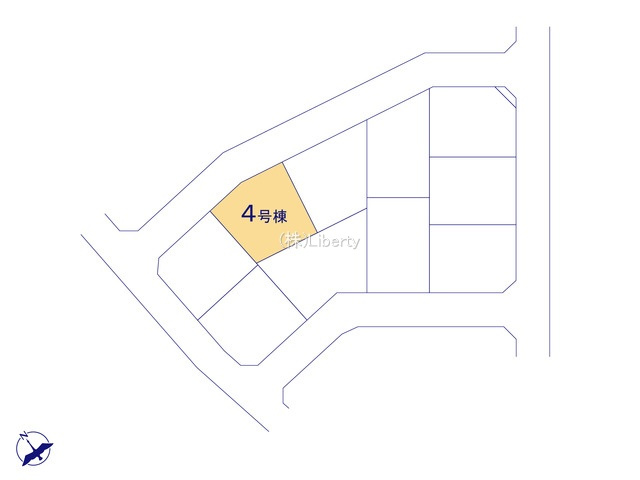 ワイウッドコート土浦市神立町第１期　新築戸建　４号棟の区画図