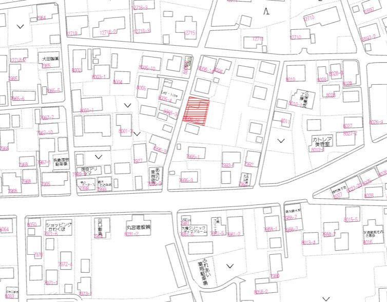 都城市庄内町の売地の土地図