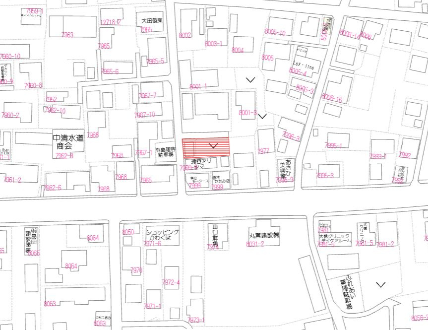 都城市庄内町の売地の土地図