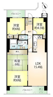 【間取り】 | メゾンドール明石山ノ手台 | ４ＬＤＫ