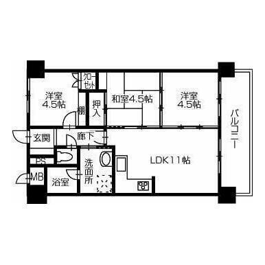 花房国分寺マンションの間取り