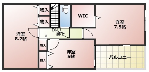 【間取り】 | 上福元町戸建て　第10-1号棟 | 2階間取りです