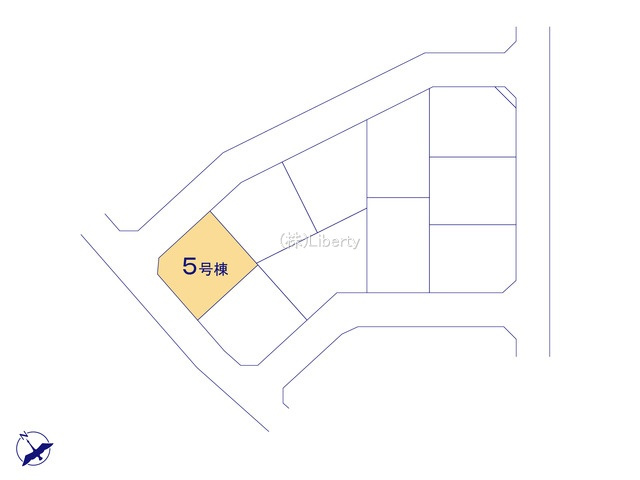 ワイウッドコート土浦市神立町第１期　新築戸建　5号棟の区画図