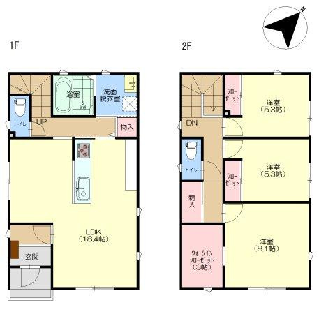 宇土市門内町の中古一戸建の間取り