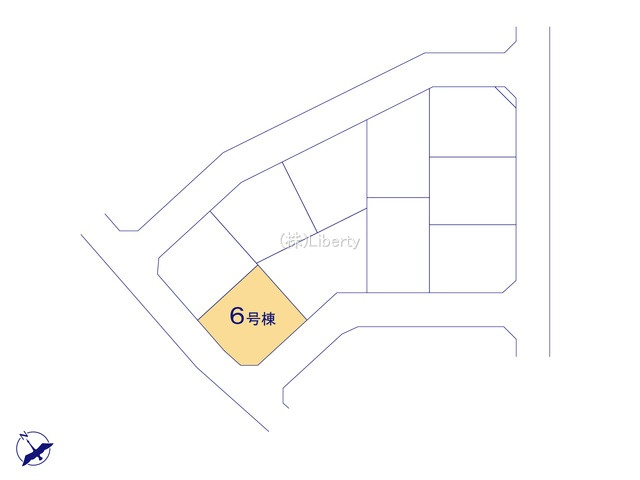 ワイウッドコート土浦市神立町第１期　新築戸建　6号棟の区画図