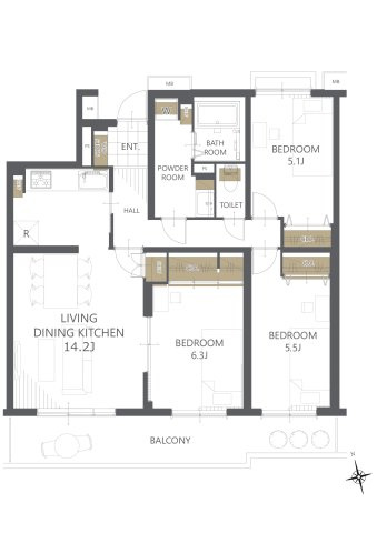 【間取り】アミティ三郷早稲田6-1-2号棟 