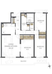 【間取り】アミティ三郷早稲田6-1-2号棟 