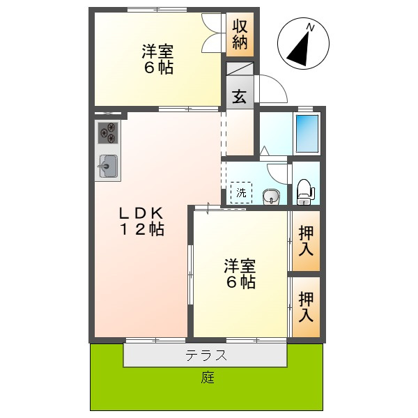 セジュール城之内Ａの間取り
