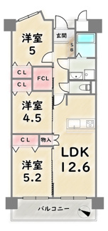【間取り】 | エルパーク西京・大原野 | 改装済