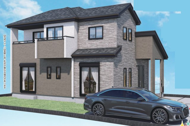 松戸市上本郷新築戸建（北松戸11期）の外観パース|完成用予想図