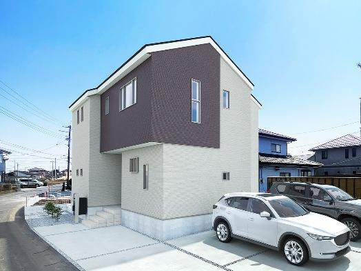 【外観パース】 | 結城市新福寺1丁目 　新築戸建　1号棟 | 結城駅徒歩12分で通勤・通学も安心です(*^^*)
