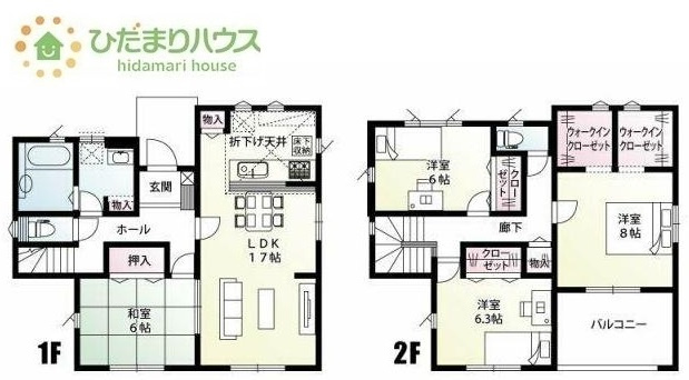 【間取り】 | 結城市新福寺1丁目 　新築戸建　1号棟 | 大型ウォークインクローゼット完備♪空間を有効活用した収納豊富な間取りです！