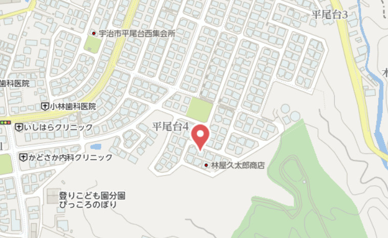 宇治市平尾台4丁目　中古戸建の地図