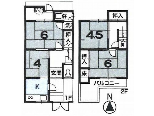 【間取り】 | 山科区大宅関生町　中古戸建（賃貸オーナーチェンジ）