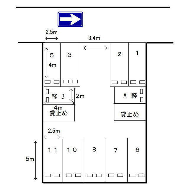 岐阜市柳川町の駐車場の間取り