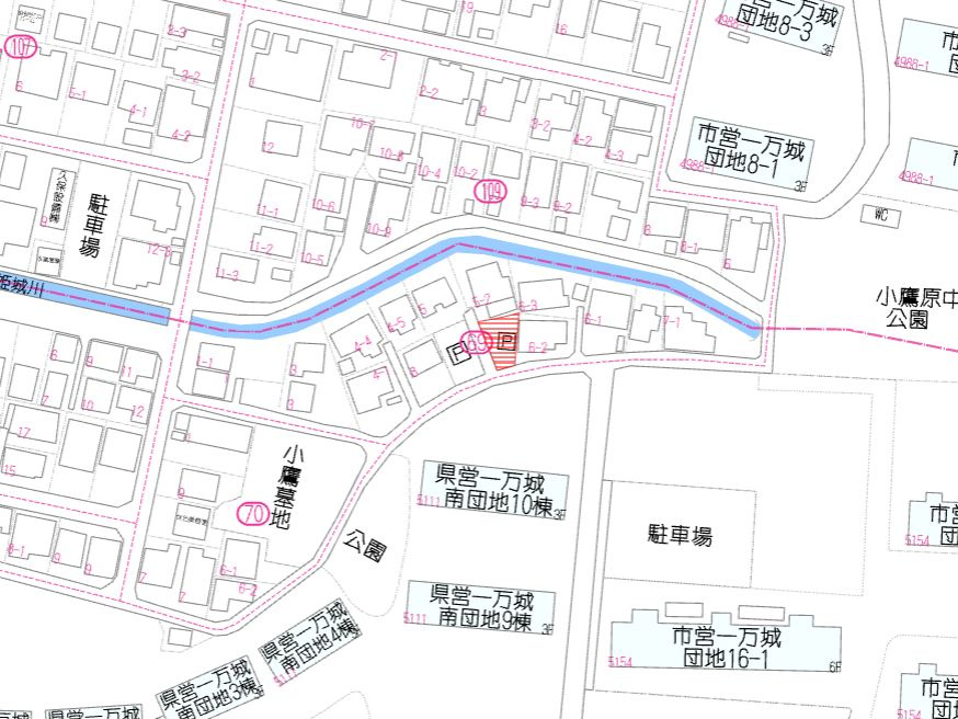 都城市上長飯町の売地の土地図
