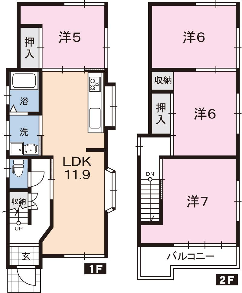 大津乙　中古戸建　（リフォーム済）の間取り