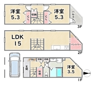 【間取り】 | 右京区西京極堤下町