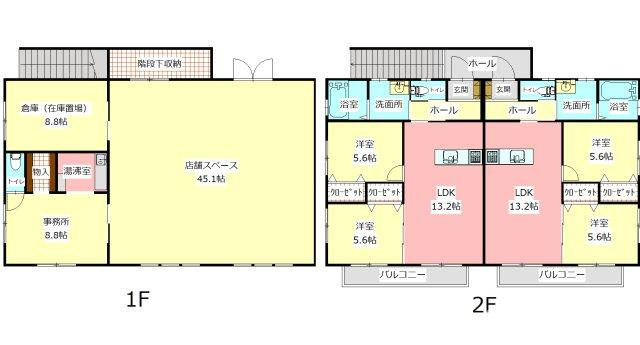 宇城市松橋町松橋の一棟アパートの間取り