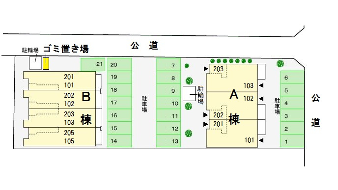 レジデンス上原 Aの区画図