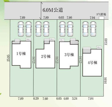 【新築戸建】　いわき市平下平窪6期の区画図|区画図です。ご参照ください。