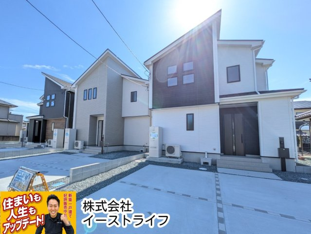 【新築戸建】　【オール電化】　いわき市平下平窪6期の前面道路含む現地写真|北側6.0ｍ前面道路