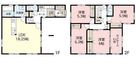 廿日市市串戸四丁目　№35561の間取り|４ＬＤＫ+サンルーム付き
