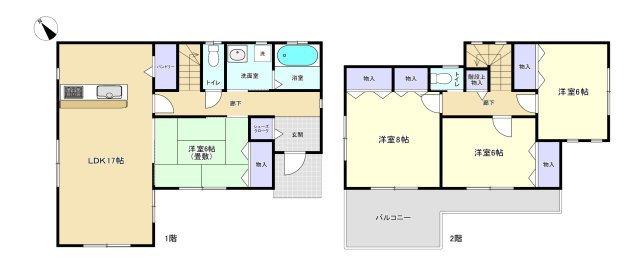 幸手市中５丁目　中古戸建の間取り