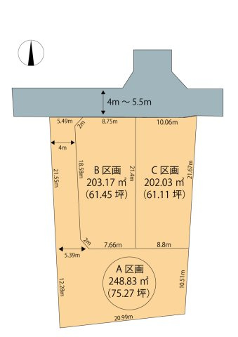 高崎市保渡田町売土地 全3区画 Ａ区画