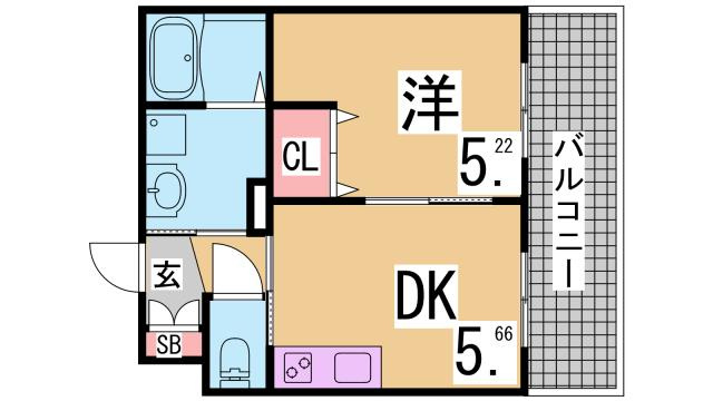神戸市兵庫区湊町３丁目の賃貸マンションの間取り