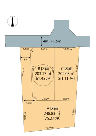 高崎市保渡田町売土地 全3区画 B区画