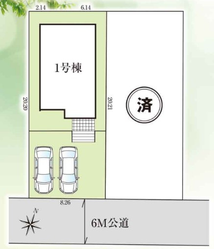 【新築戸建】　いわき市郷ケ丘5期の区画図|区画図です。ご参照下さい。