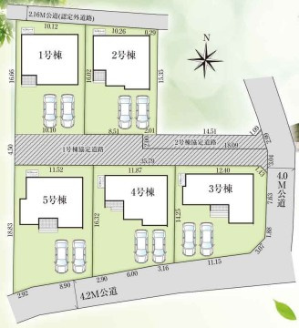 【新築戸建】　いわき市泉町下川3期5棟の区画図|区画図です。ご参照下さい。